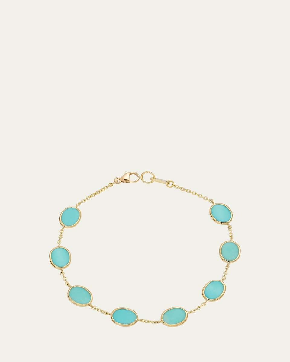 18k Polished Rock Candy Confetti Bracelet in Turquois